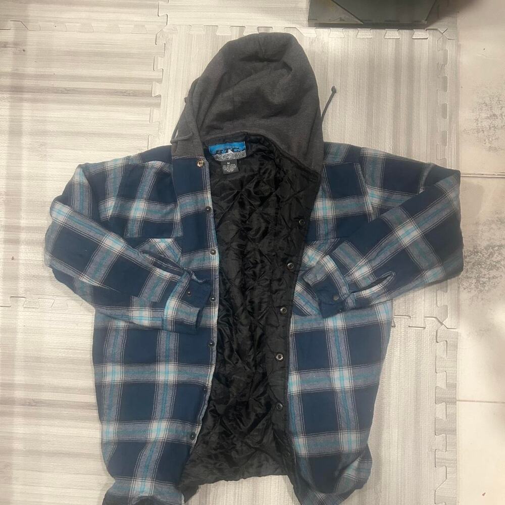 Heavyweight plaid flannel jacket with